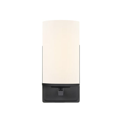 Millennium Verlana 8.75" High 1Lt Wall Sconce, Black/Etched White