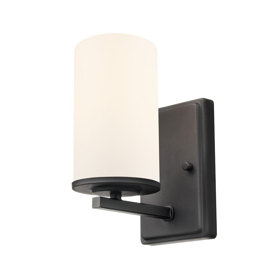 Millennium Verlana 8.75" High 1Lt Wall Sconce, Black/Etched White