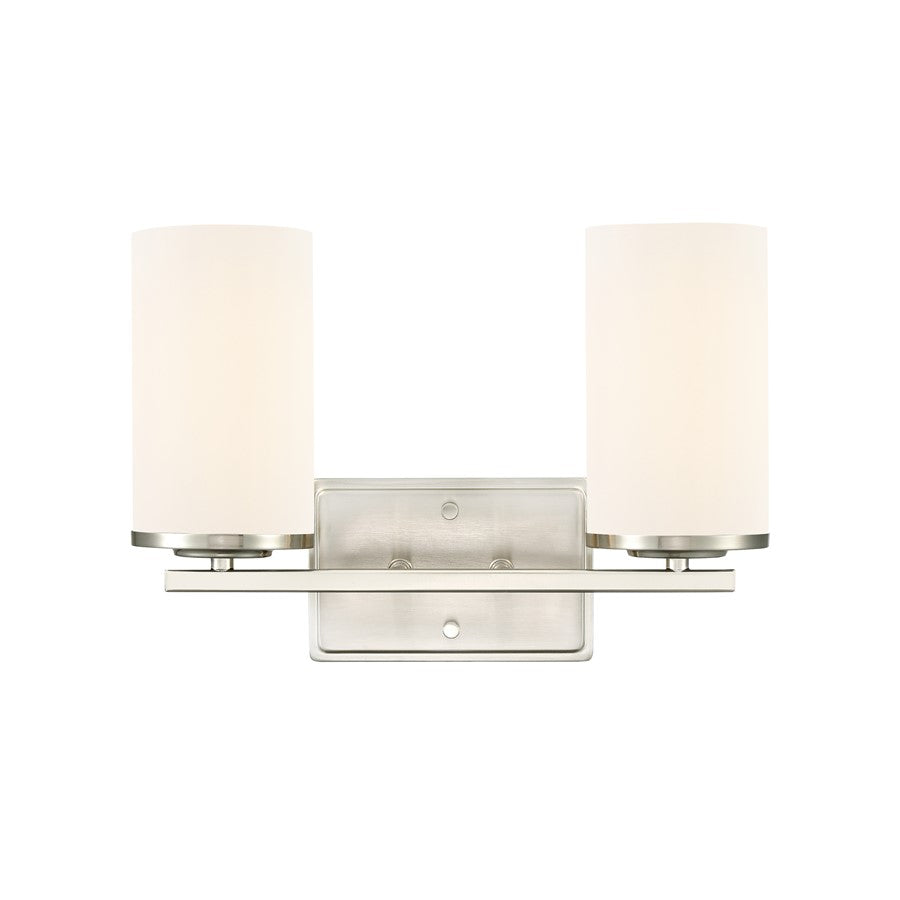 Millennium Lighting Verlana 14" 2Lt Vanity, Nickel/Etched White