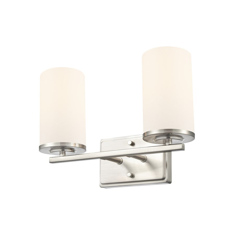 Millennium Lighting Verlana 14" 2Lt Vanity, Nickel/Etched White