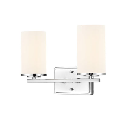 Millennium Lighting Verlana 14" 2Lt Vanity, Chrome/Etched White - 2702WG-CH