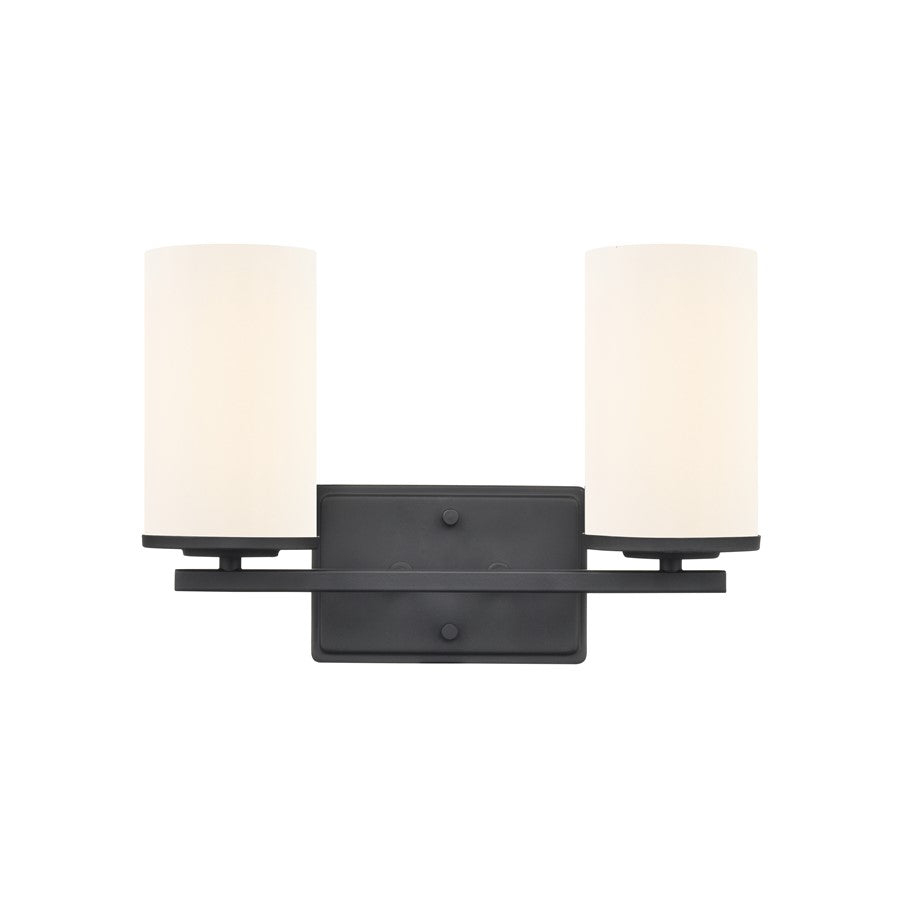 Millennium Lighting Verlana 14" 2Lt Vanity, Matte Black/Etched White