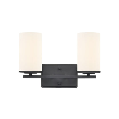 Millennium Lighting Verlana 14" 2Lt Vanity, Matte Black/Etched White