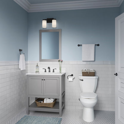 Millennium Lighting Verlana 14" 2Lt Vanity, Matte Black/Etched White