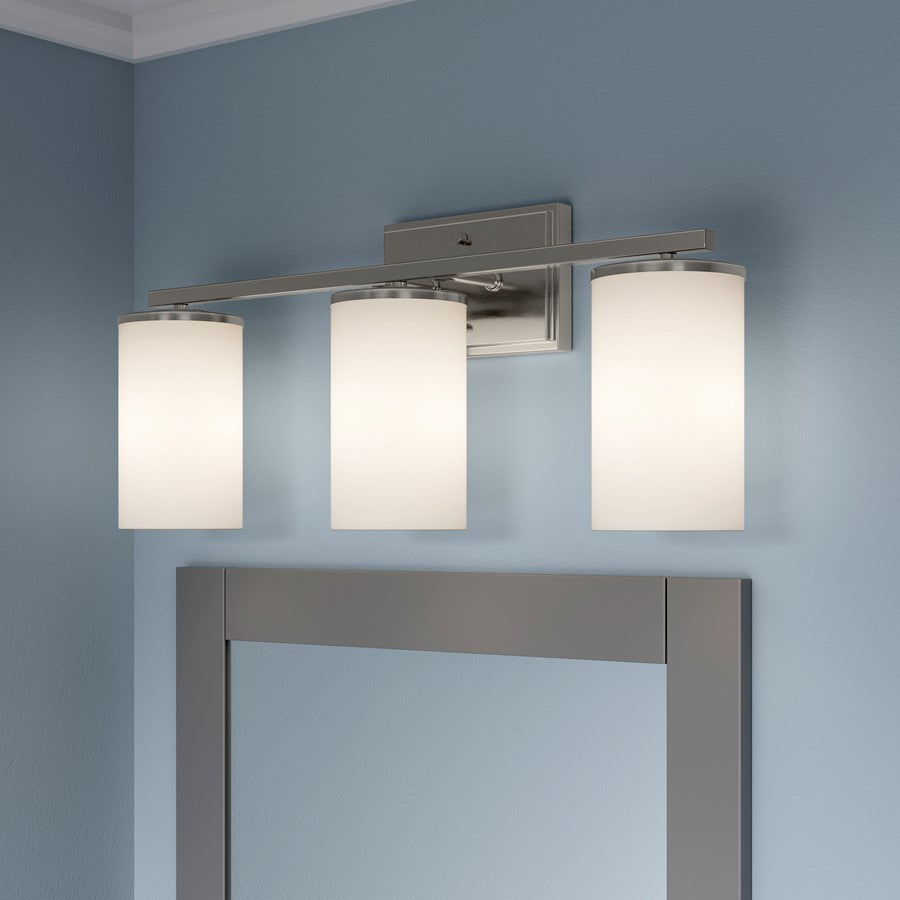 Millennium Lighting Verlana 22" 3Lt Vanity, Nickel/Etched White