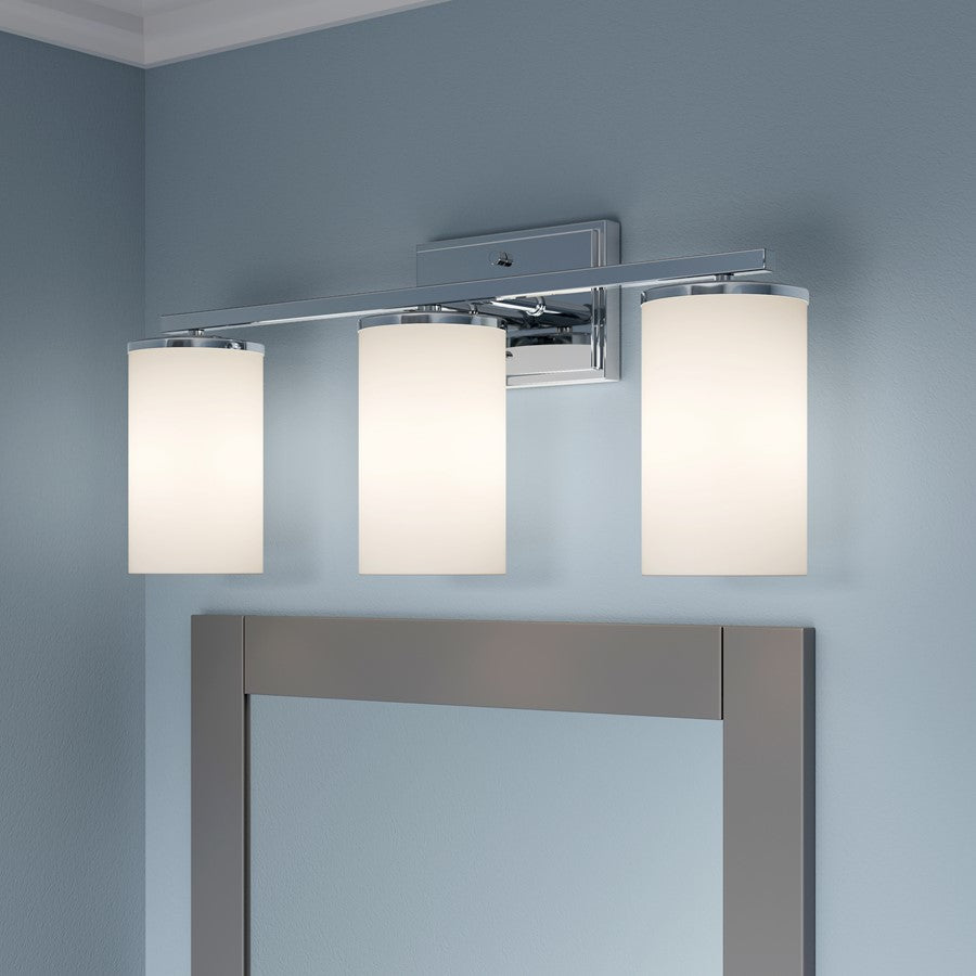 Millennium Lighting Verlana 22" 3Lt Vanity, Chrome/Etched White