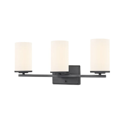 Millennium Lighting Verlana 22" 3Lt Vanity, Matte Black/Etched White - 2703WG-MB