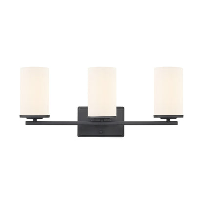 Millennium Lighting Verlana 22" 3Lt Vanity, Matte Black/Etched White