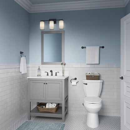 Millennium Lighting Verlana 22" 3Lt Vanity, Matte Black/Etched White