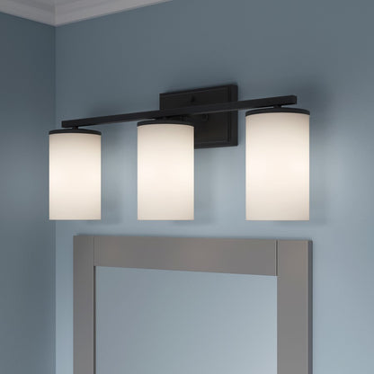 Millennium Lighting Verlana 22" 3Lt Vanity, Matte Black/Etched White