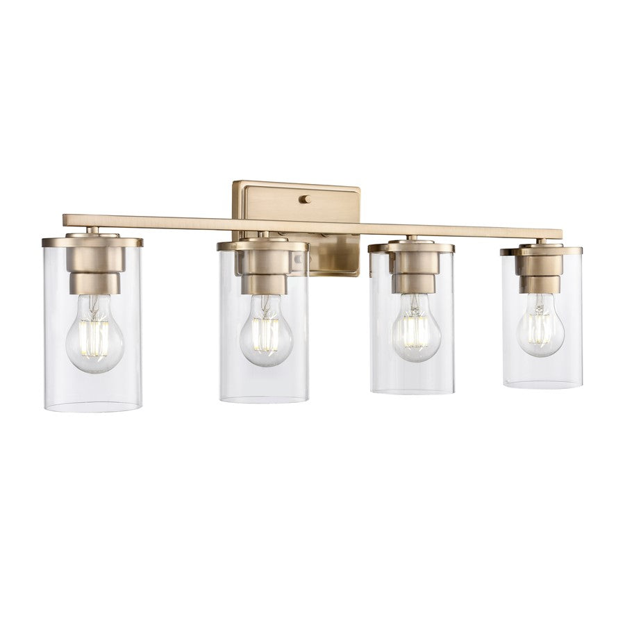 Millennium Lighting Verlana 4Lt 28" Vanity, Modern Gold/Clear - 2704-MG