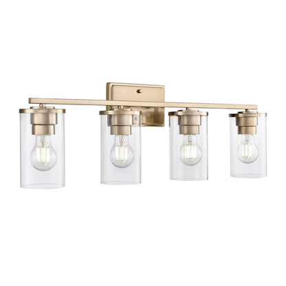 Millennium Lighting Verlana 4Lt 28" Vanity, Modern Gold/Clear - 2704-MG