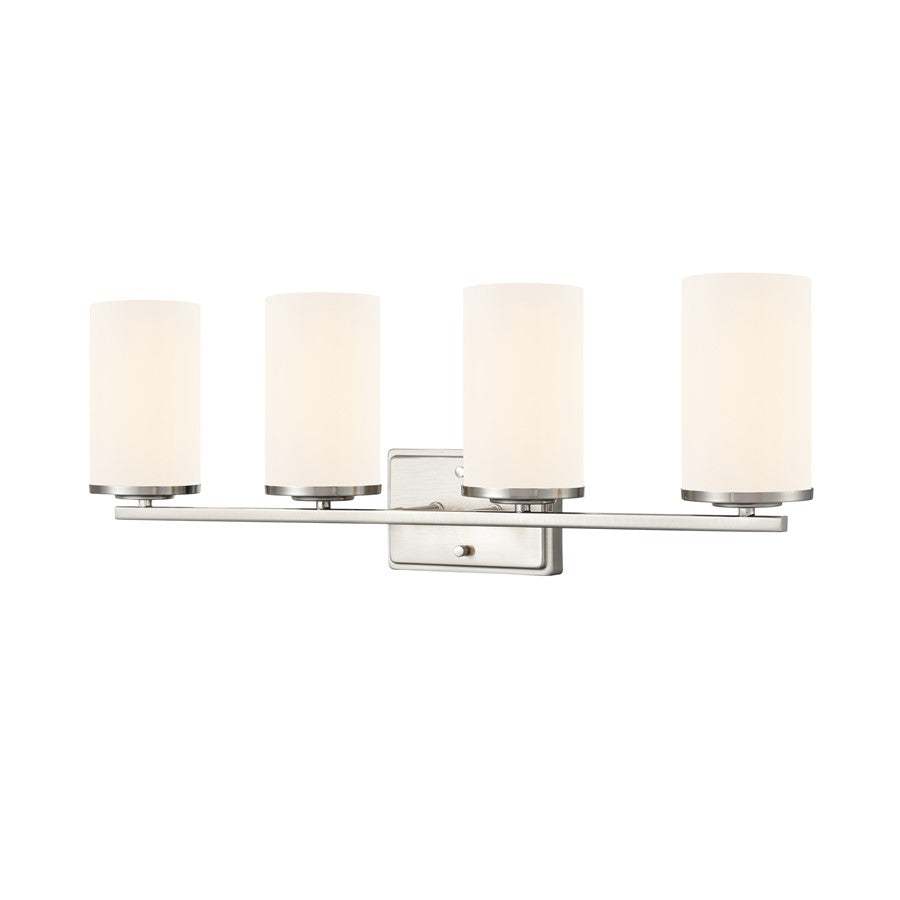 Millennium Lighting Verlana 27.75" 4Lt Vanity, Nickel/Etched White - 2704WG-BN