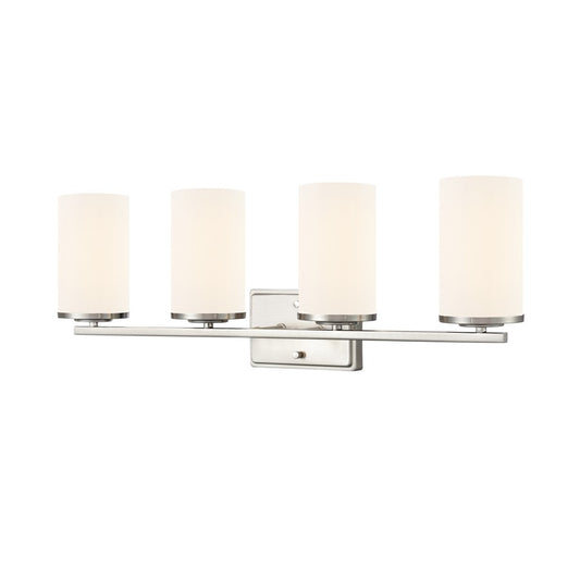 Millennium Lighting Verlana 27.75" 4Lt Vanity, Nickel/Etched White - 2704WG-BN
