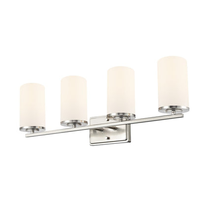 Millennium Lighting Verlana 27.75" 4Lt Vanity, Nickel/Etched White