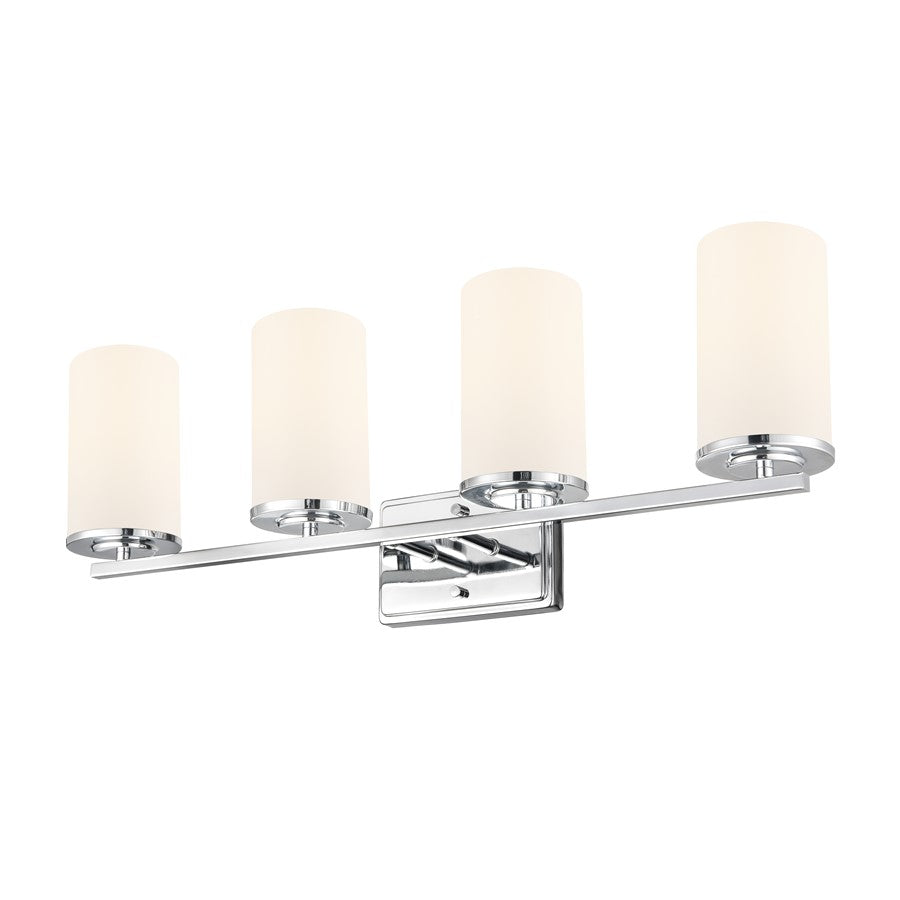 Millennium Lighting Verlana 27.75" 4Lt Vanity, Chrome/Etched White