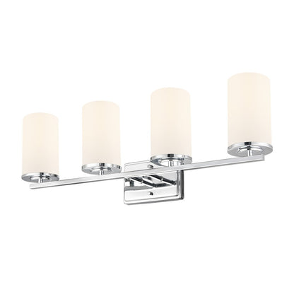 Millennium Lighting Verlana 27.75" 4Lt Vanity, Chrome/Etched White