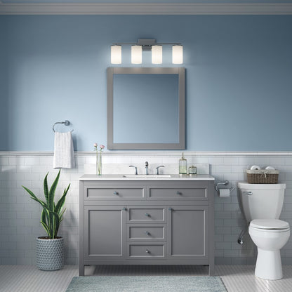 Millennium Lighting Verlana 27.75" 4Lt Vanity, Chrome/Etched White