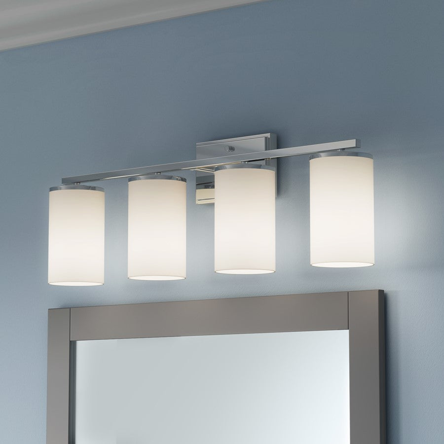 Millennium Lighting Verlana 27.75" 4Lt Vanity, Chrome/Etched White