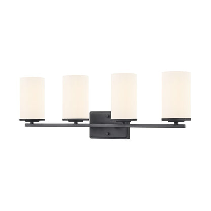 Millennium Lighting Verlana 27.75" 4Lt Vanity, Black/Etched White - 2704WG-MB