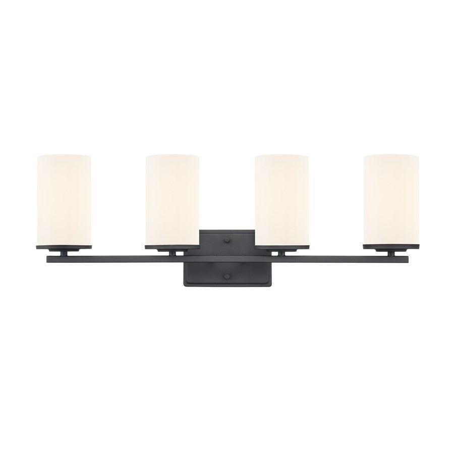 Millennium Lighting Verlana 27.75" 4Lt Vanity, Black/Etched White