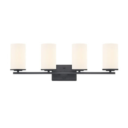 Millennium Lighting Verlana 27.75" 4Lt Vanity, Black/Etched White