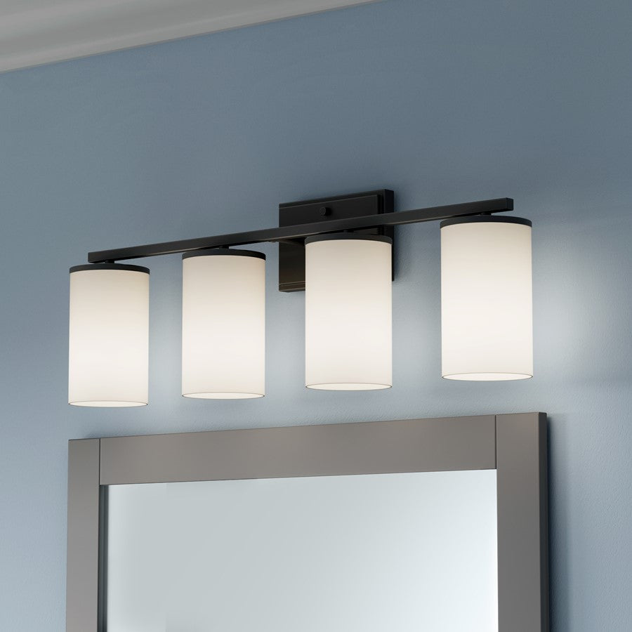 Millennium Lighting Verlana 27.75" 4Lt Vanity, Black/Etched White