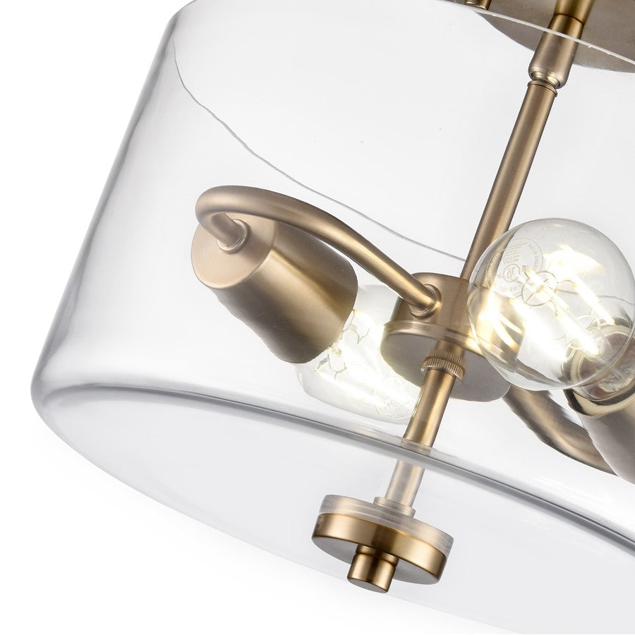Millennium Lighting Verlana 2Lt 11" Semi-Flush, Modern Gold/Clear