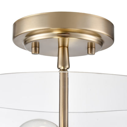 Millennium Lighting Verlana 2Lt 11" Semi-Flush, Modern Gold/Clear