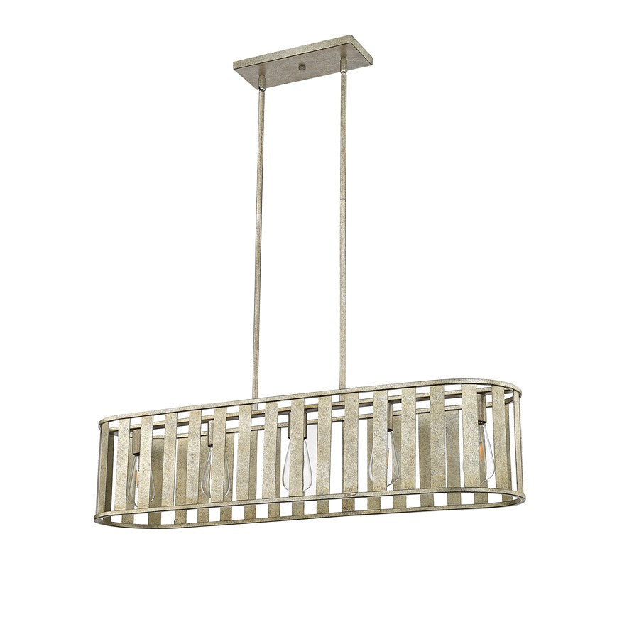 Millennium Stella 5Lt Chandelier, Antique Silver/Steel