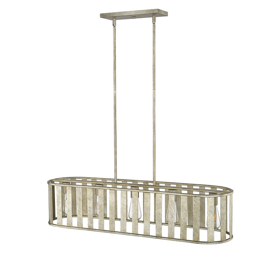 Millennium Stella 5Lt Chandelier, Antique Silver/Steel