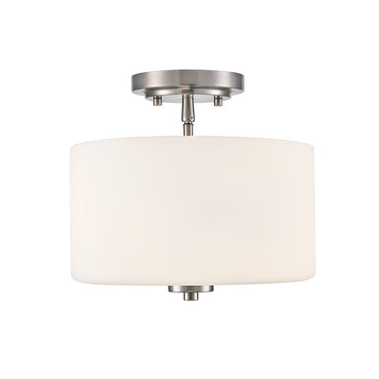 Millennium Verlana 22" 2Lt Semi-Flush Mount, Nickel/Etched Opal