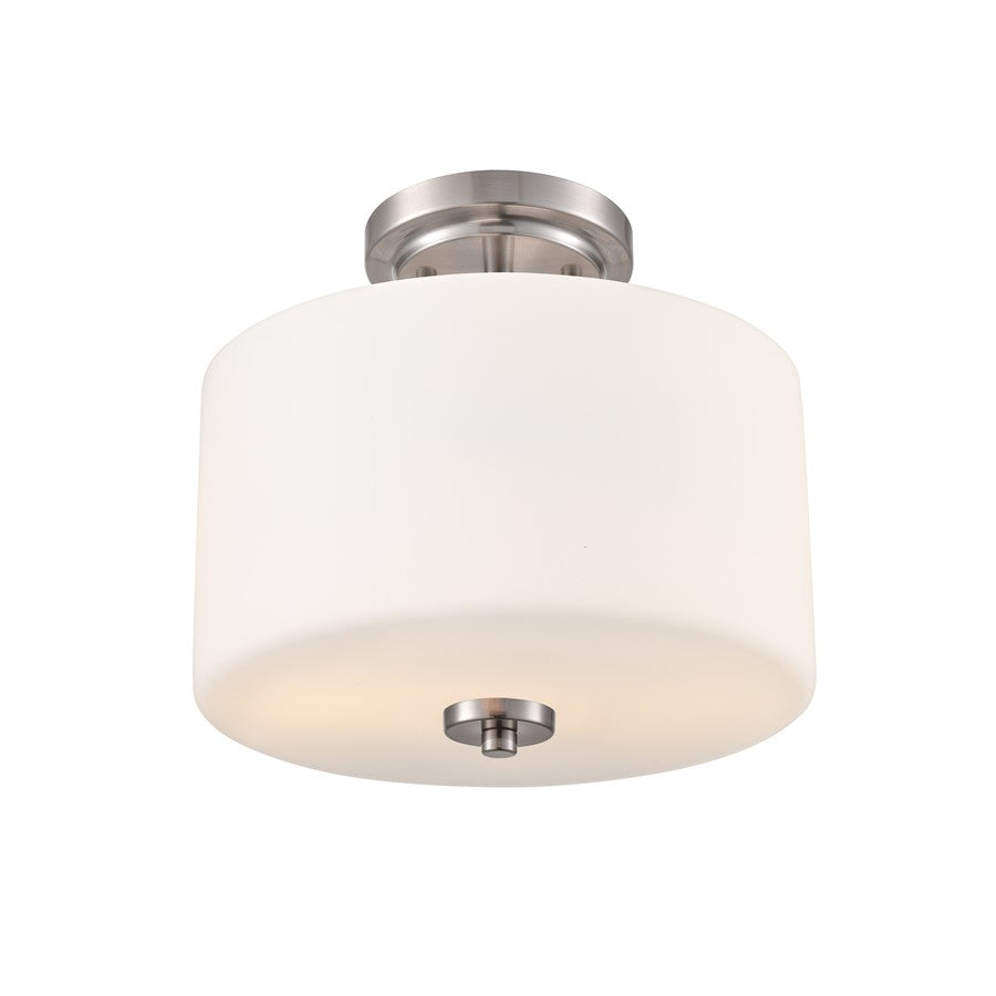 Millennium Verlana 22" 2Lt Semi-Flush Mount, Nickel/Etched Opal