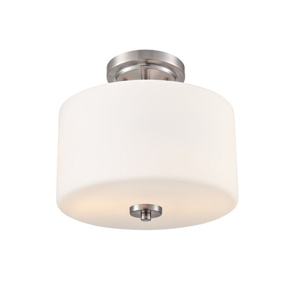 Millennium Verlana 22" 2Lt Semi-Flush Mount, Nickel/Etched Opal