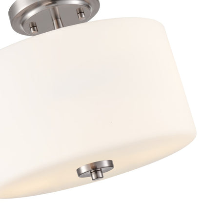 Millennium Verlana 22" 2Lt Semi-Flush Mount, Nickel/Etched Opal