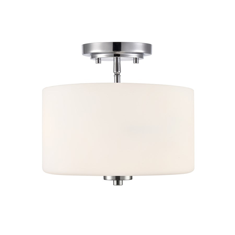 Millennium Verlana 22" 2Lt Semi-Flush Mount, Chrome/Etched Opal