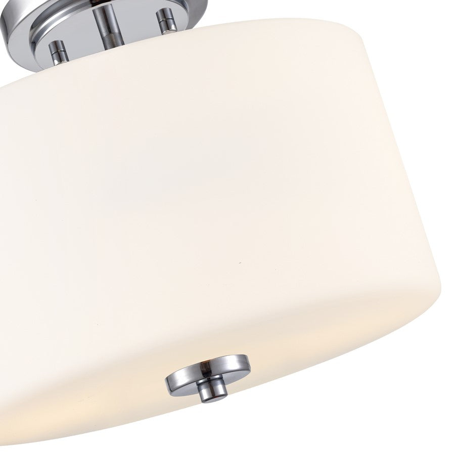 Millennium Verlana 22" 2Lt Semi-Flush Mount, Chrome/Etched Opal