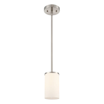Millennium Lighting Verlana 5" 1Lt Mini Pendant, Nickel/Etched White - 2711WG-BN
