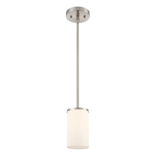 Millennium Lighting Verlana 5" 1Lt Mini Pendant, Nickel/Etched White - 2711WG-BN
