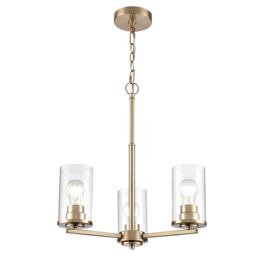 Millennium Lighting Verlana 3Lt 19" Chandelier, Modern Gold/Clear - 2713-MG
