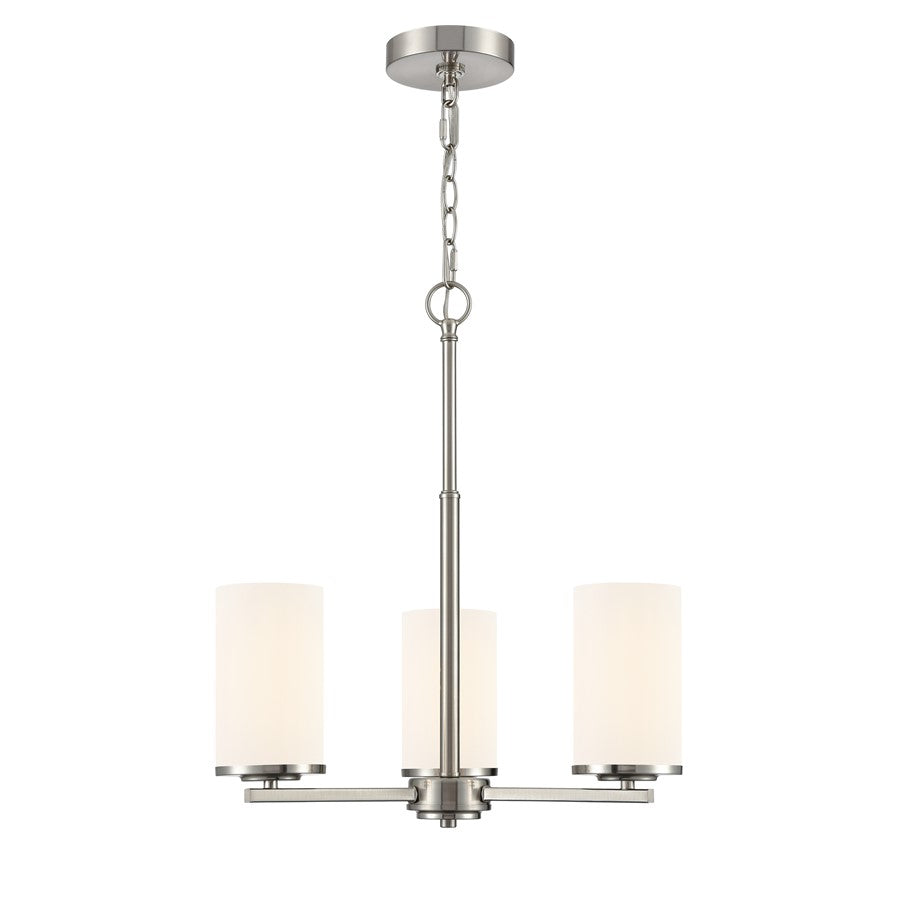Millennium Lighting Verlana 19" 3Lt Chandelier, Nickel/Etched White