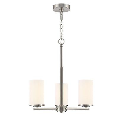 Millennium Lighting Verlana 19" 3Lt Chandelier, Nickel/Etched White