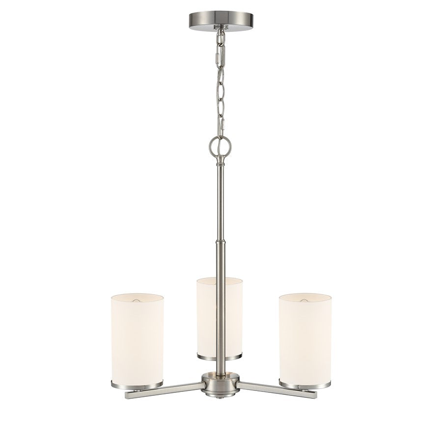 Millennium Lighting Verlana 19" 3Lt Chandelier, Nickel/Etched White