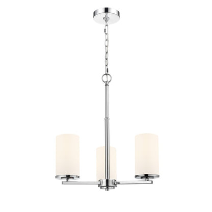 Millennium Lighting Verlana 19" 3Lt Chandelier, Chrome/Etched White - 2713WG-CH