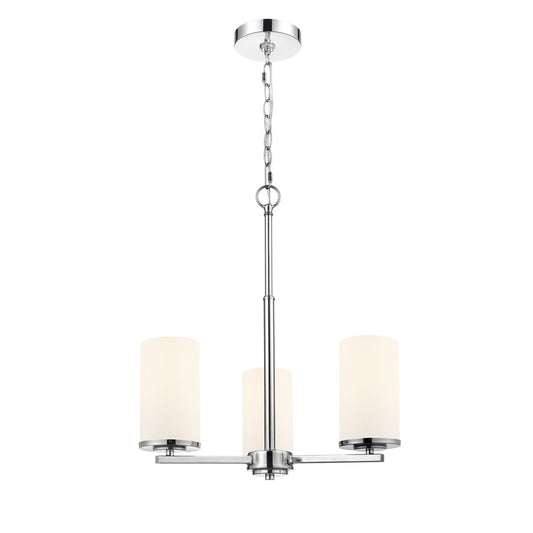 Millennium Lighting Verlana 19" 3Lt Chandelier, Chrome/Etched White - 2713WG-CH