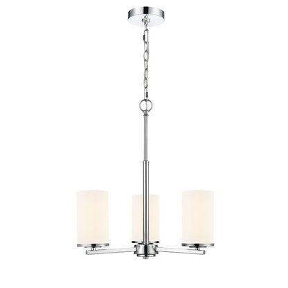 Millennium Lighting Verlana 19" 3Lt Chandelier, Chrome/Etched White