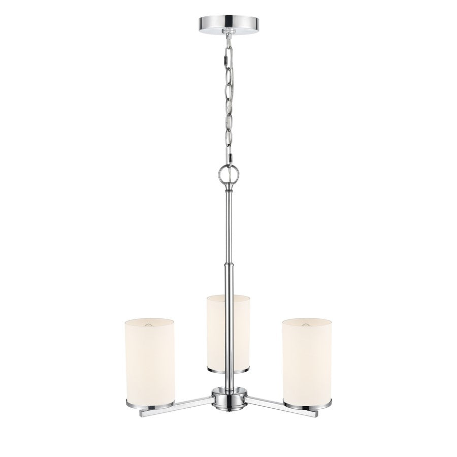 Millennium Lighting Verlana 19" 3Lt Chandelier, Chrome/Etched White