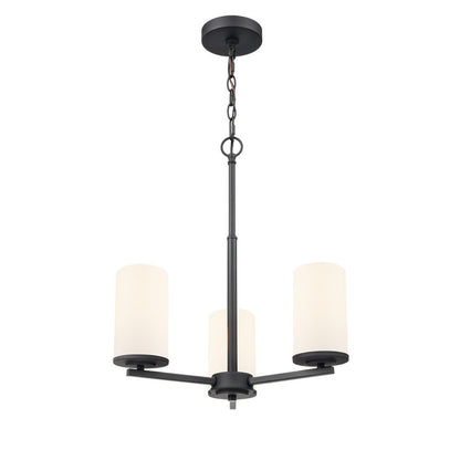 Millennium Lighting Verlana 19" 3Lt Chandelier, Black/Etched White - 2713WG-MB