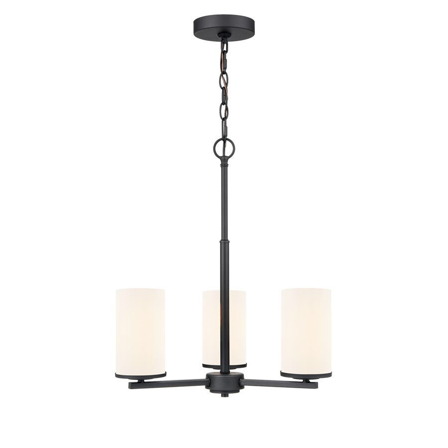 Millennium Lighting Verlana 19" 3Lt Chandelier, Black/Etched White