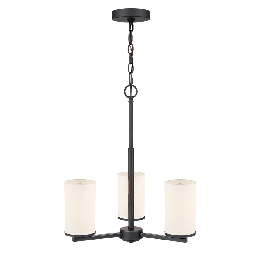 Millennium Lighting Verlana 19" 3Lt Chandelier, Black/Etched White